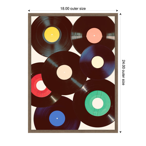 Kate & Laurel Sylvie Retro Vinyl Framed Canvas By Honey Island Studio