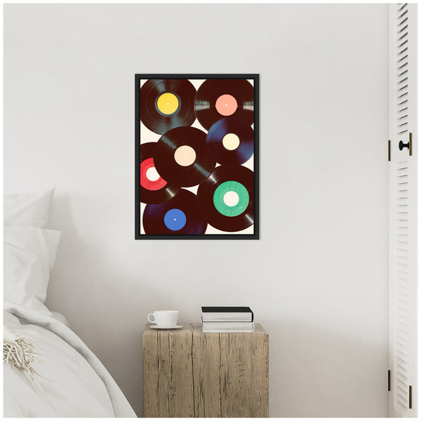 Kate & Laurel Sylvie Retro Vinyl Framed Canvas By Honey Island Studio