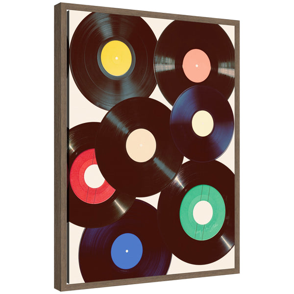 kate & laurel Sylvie Retro Vinyl Framed Canvas by Honey Island Studio