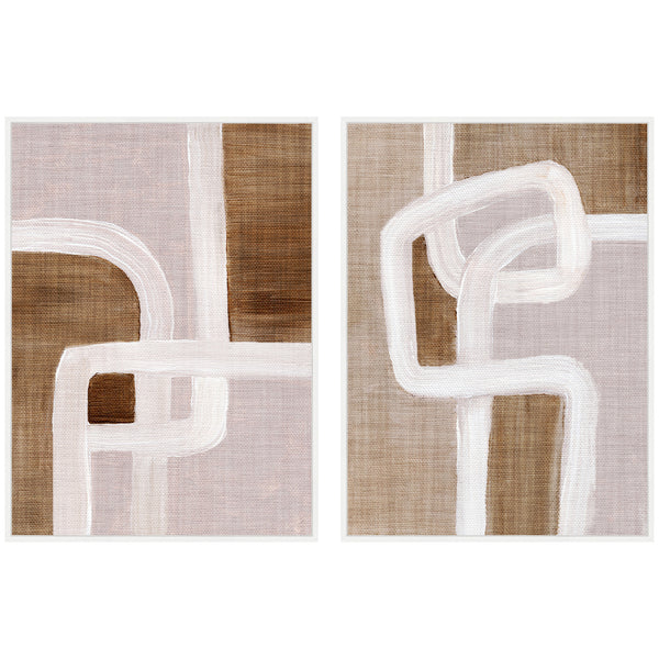 Kate & Laurel Sylvie Rhythmic Lines I And II Framed Canvas Art Set By Nikita Jariwala