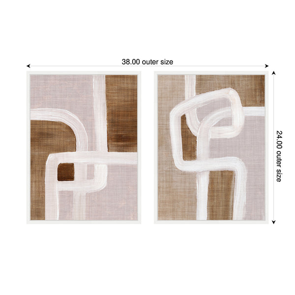 Kate & Laurel Sylvie Rhythmic Lines I And II Framed Canvas Art Set By Nikita Jariwala