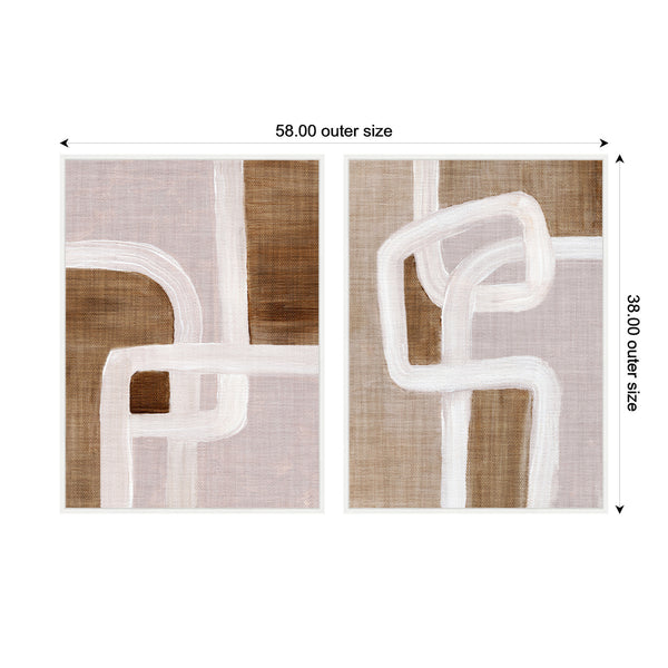 Kate & Laurel Sylvie Rhythmic Lines I And II Framed Canvas Art Set By Nikita Jariwala