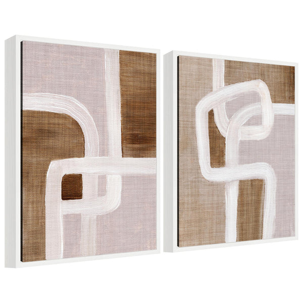 kate & laurel Sylvie Rhythmic Lines I and II Framed Canvas Art Set by Nikita Jariwala