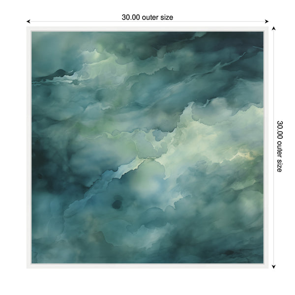 Kate & Laurel Sylvie Rich Green Teal Watery Abstract Framed Canvas By The Creative Bunch Studio