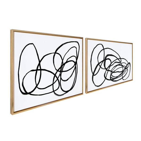 Kate & Laurel Sylvie Ring Of Light And Ring Of Light 2 Framed Canvas Art Set By Nikki Chu