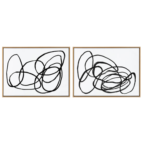 kate & laurel Sylvie Ring of Light and Ring of Light 2 Framed Canvas Art Set by Nikki Chu