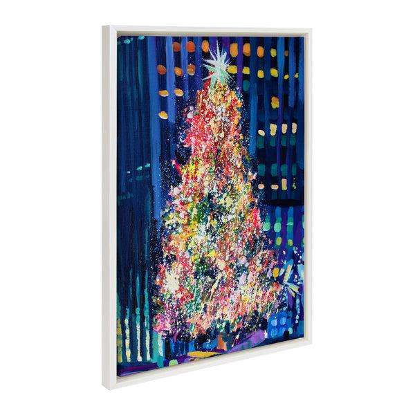 Kate & Laurel Sylvie Rockefeller Center Tree Framed Canvas By Rachel Christopoulos