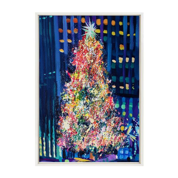 Kate & Laurel Sylvie Rockefeller Center Tree Framed Canvas By Rachel Christopoulos