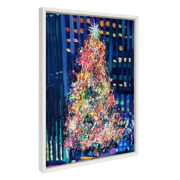 kate & laurel Sylvie Rockefeller Center Tree Framed Canvas by Rachel Christopoulos