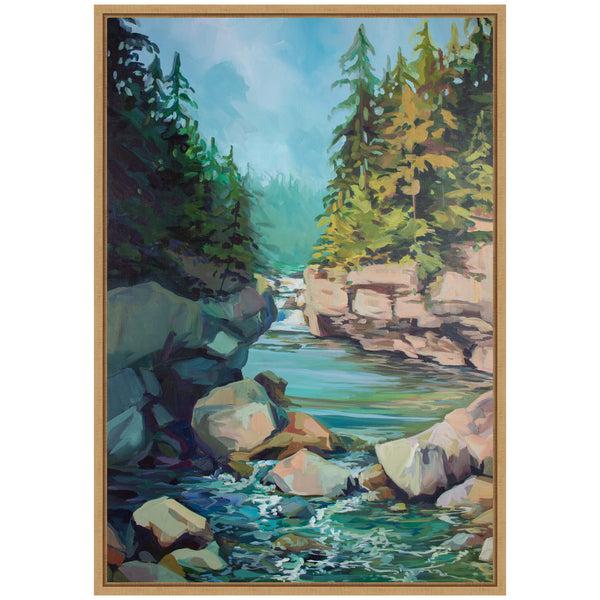 Kate & Laurel Sylvie Rocky Rapids Framed Canvas By Rachel Christopoulos