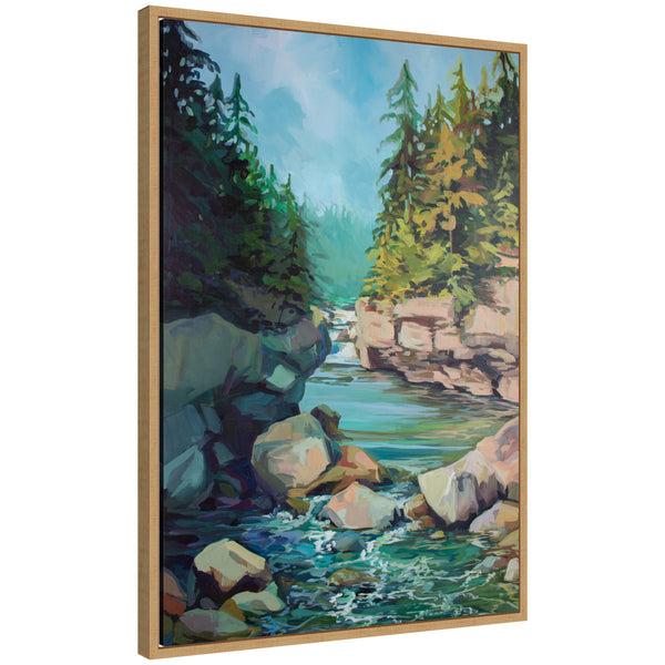 kate & laurel Sylvie Rocky Rapids Framed Canvas by Rachel Christopoulos