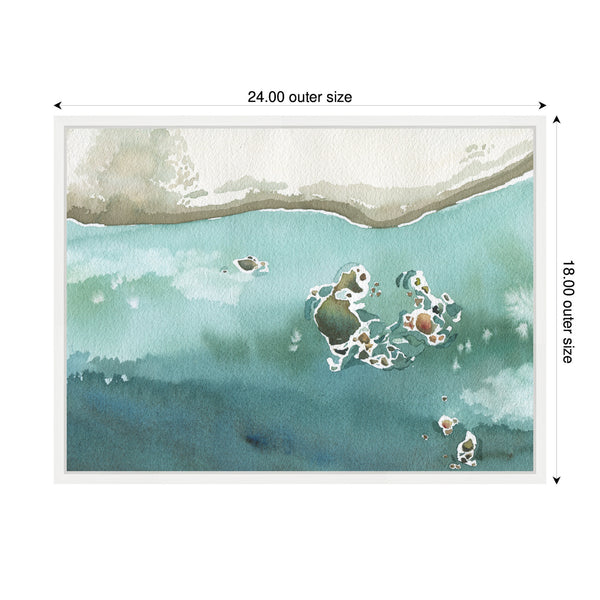 Kate & Laurel Sylvie Rocky Shores Framed Canvas By Janet Meinke-Lau