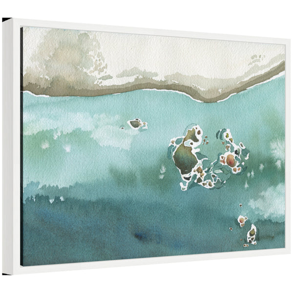 kate & laurel Sylvie Rocky Shores Framed Canvas by Janet Meinke-Lau
