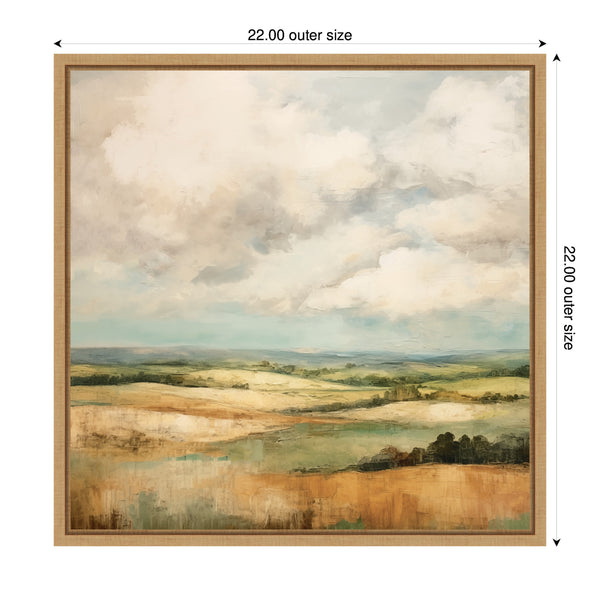 Kate & Laurel Sylvie Rolling Hills Abstract Landscape Framed Canvas By The Creative Bunch Studio
