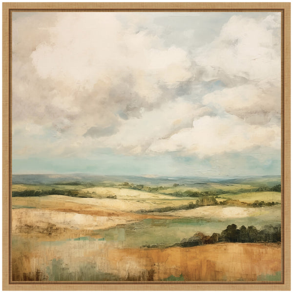 Kate & Laurel Sylvie Rolling Hills Abstract Landscape Framed Canvas By The Creative Bunch Studio