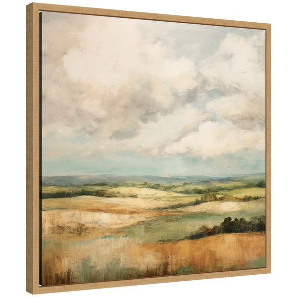 kate & laurel Sylvie Rolling Hills Abstract Landscape Framed Canvas by The Creative Bunch Studio