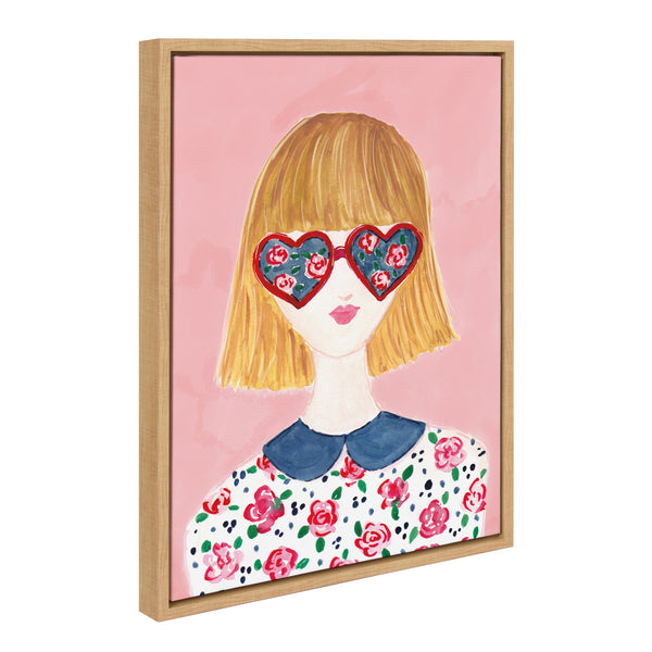 Kate & Laurel Sylvie Rose Glasses Framed Canvas By Sara Berrenson