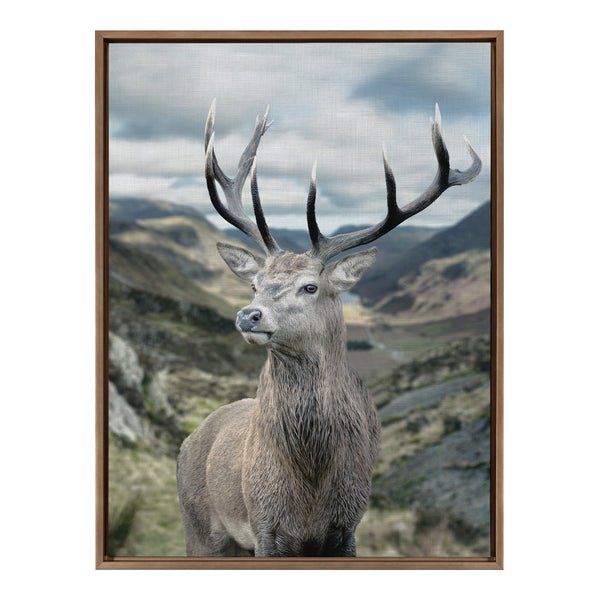 kate & laurel Sylvie Rosebud Deer Portrait with Linen Texture Framed Canvas by The Creative Bunch Studio kate & laurel Sylvie Rosebud Deer Portrait with Linen Texture Framed Canvas by The Creative Bunch Studio