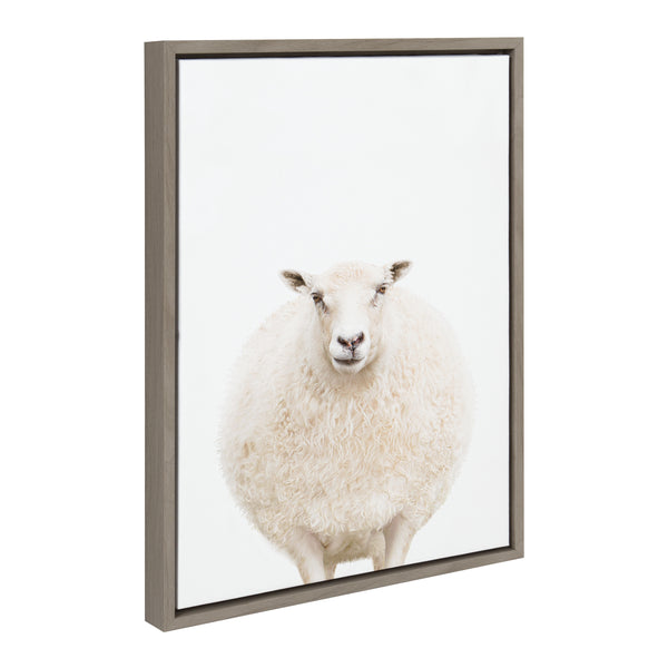 Kate & Laurel Sylvie Round Sheep Portrait Framed Canvas By Amy Peterson Art Studio