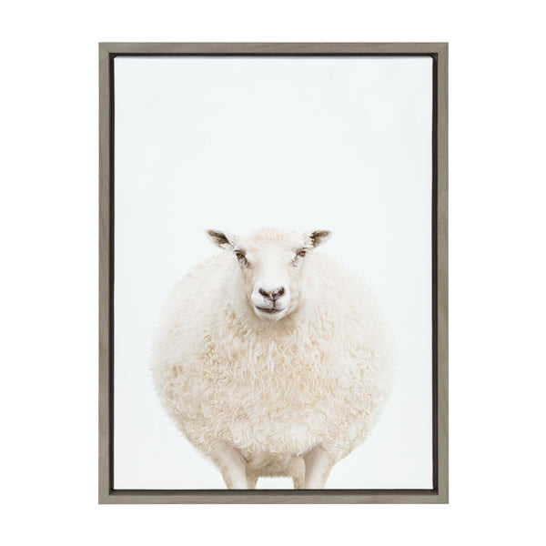 Kate & Laurel Sylvie Round Sheep Portrait Framed Canvas By Amy Peterson Art Studio