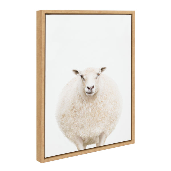 kate & laurel Sylvie Round Sheep Portrait Framed Canvas by Amy Peterson Art Studio