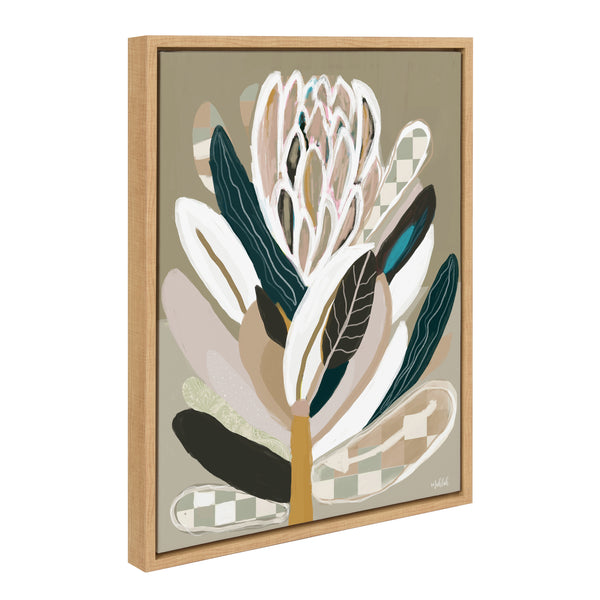 kate & laurel Sylvie Sage Protea Framed Canvas by Inkheart Designs