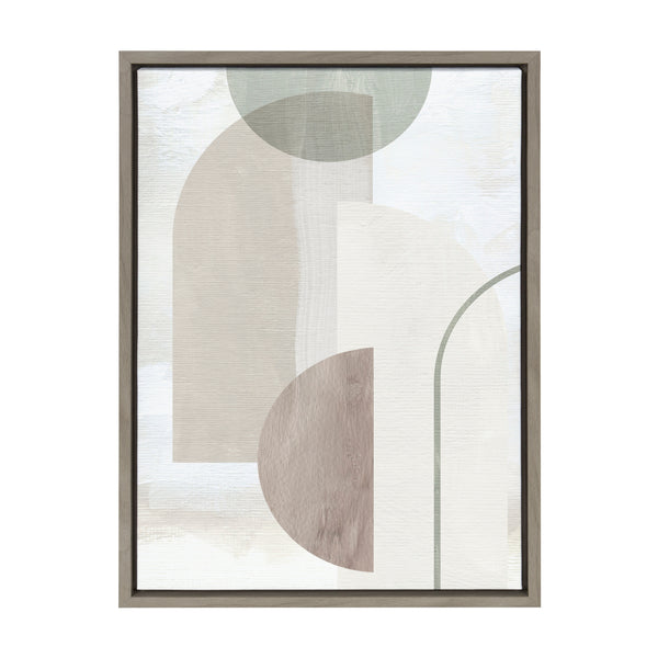 kate & laurel Sylvie Sahara Gray 2 Framed Canvas by Alexander Ginzburg
