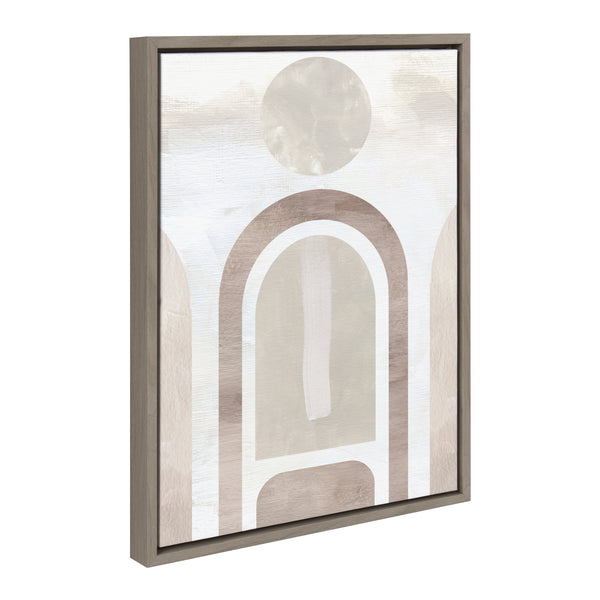 Kate & Laurel Sylvie Sahara Gray Framed Canvas By Alexander Ginzburg