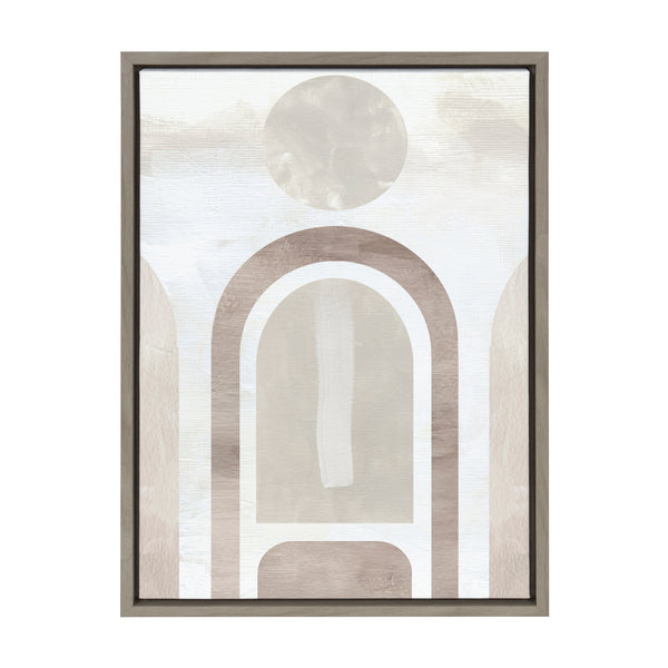 kate & laurel Sylvie Sahara Gray Framed Canvas by Alexander Ginzburg