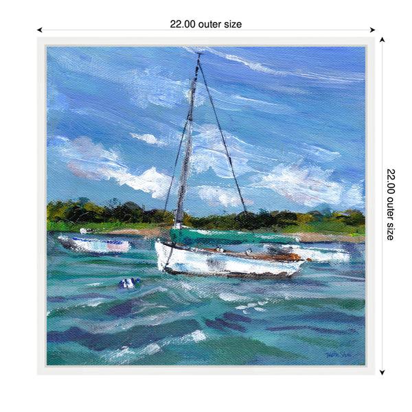 Kate & Laurel Sylvie Sailboat Canvas Framed Canvas By Patricia Shaw