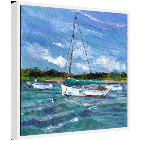 kate & laurel Sylvie Sailboat Canvas Framed Canvas by Patricia Shaw