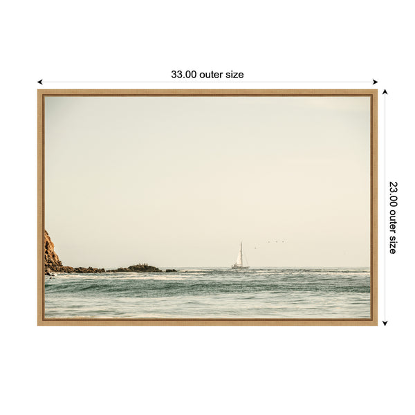 Kate & Laurel Sylvie Sailing The Pacific Framed Canvas By Alicia Bock