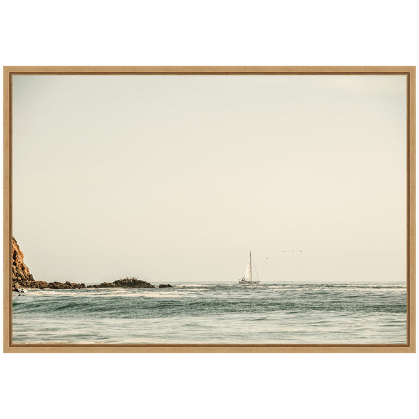 Kate & Laurel Sylvie Sailing The Pacific Framed Canvas By Alicia Bock