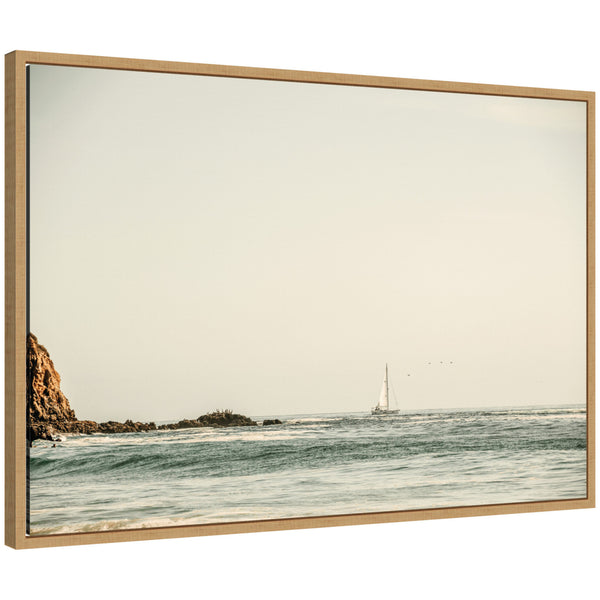 kate & laurel Sylvie Sailing the Pacific Framed Canvas by Alicia Bock