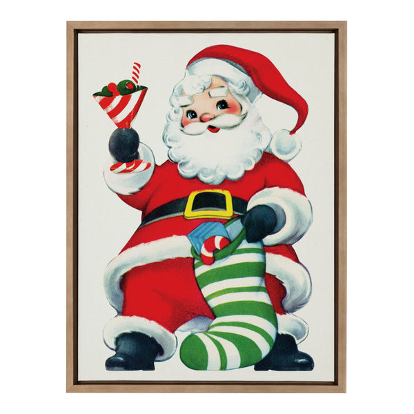 kate & laurel Sylvie Santa Claus Framed Canvas by Corinna Buchholz of Piddix