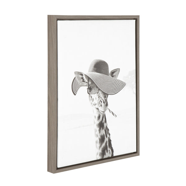 Kate & Laurel Sylvie Sarifa Giraffe Framed Canvas By Simon Te Of Tai Prints