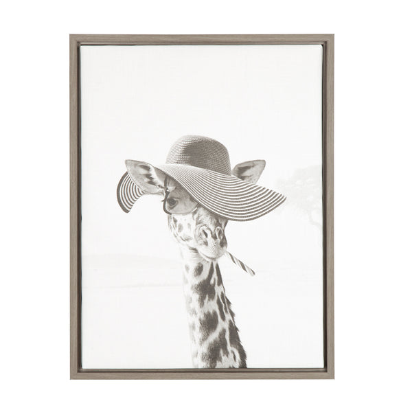 kate & laurel Sylvie Sarifa Giraffe Framed Canvas by Simon Te of Tai Prints