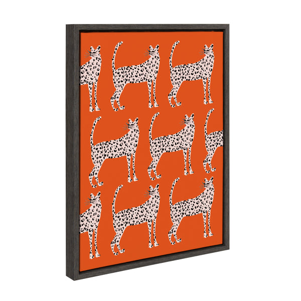 Kate & Laurel Sylvie Sassy Pink Cheetahs Framed Canvas By Kendra Dandy
