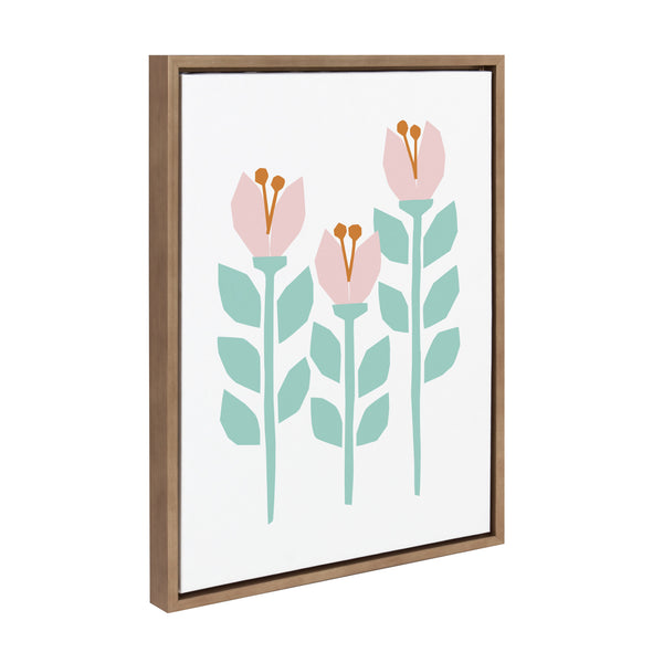 Kate & Laurel Sylvie Scandi Paper Flowers Framed Canvas By Myriam Van Neste