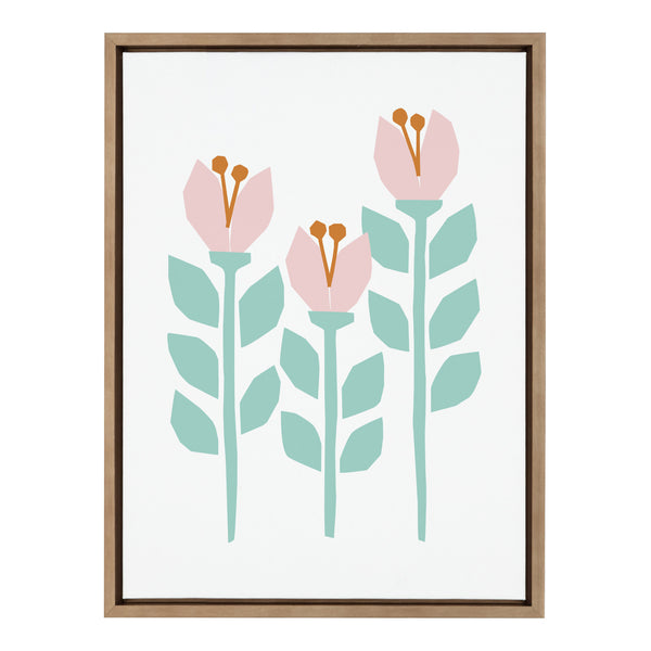kate & laurel Sylvie Scandi Paper Flowers Framed Canvas by Myriam Van Neste