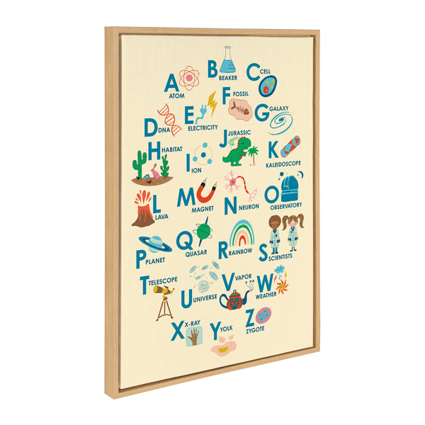 kate & laurel Sylvie Science Alphabet Framed Canvas by Carrie Cantwell