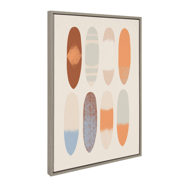 Kate & Laurel Sylvie Sea Breeze Board Pattern Framed Canvas By Hannah Beisang