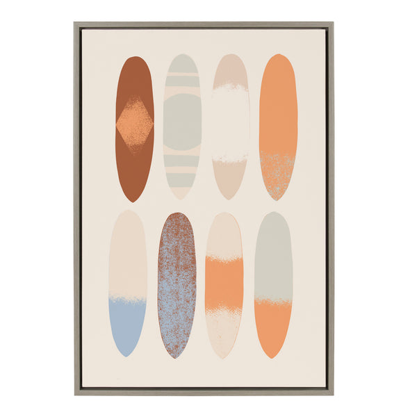 kate & laurel Sylvie Sea Breeze Board Pattern Framed Canvas by Hannah Beisang