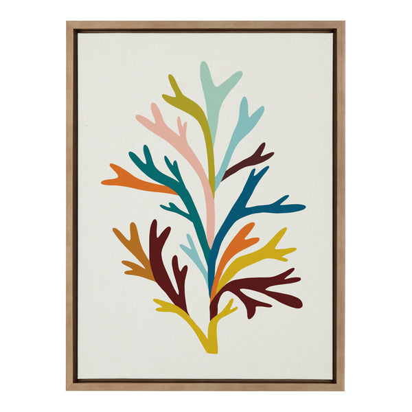 kate & laurel Sylvie Sea Plant Framed Canvas by Alicia Schultz