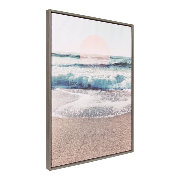 Kate & Laurel Sylvie Sea Salt Sand And Sun Framed Canvas By Dominique Vari