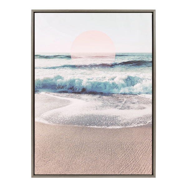 kate & laurel Sylvie Sea Salt Sand and Sun Framed Canvas by Dominique Vari