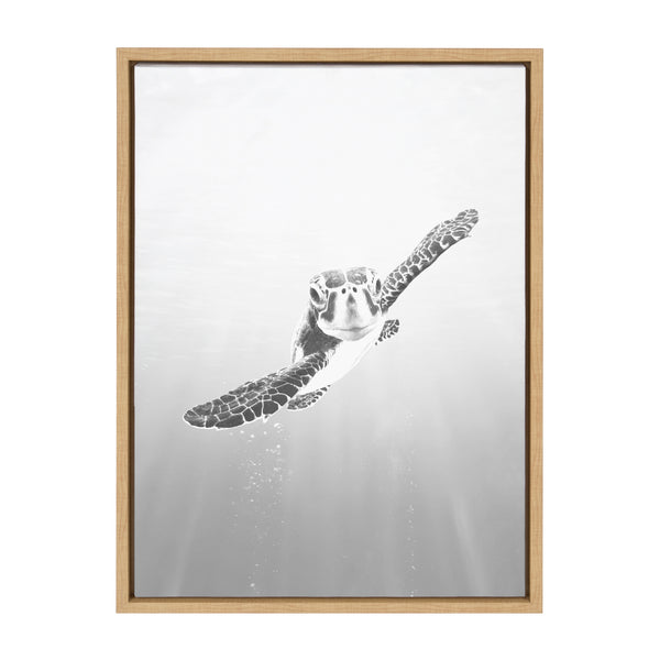 Kate & Laurel Sylvie Sea Turtle Framed Canvas By Simon Te Of Tai Prints