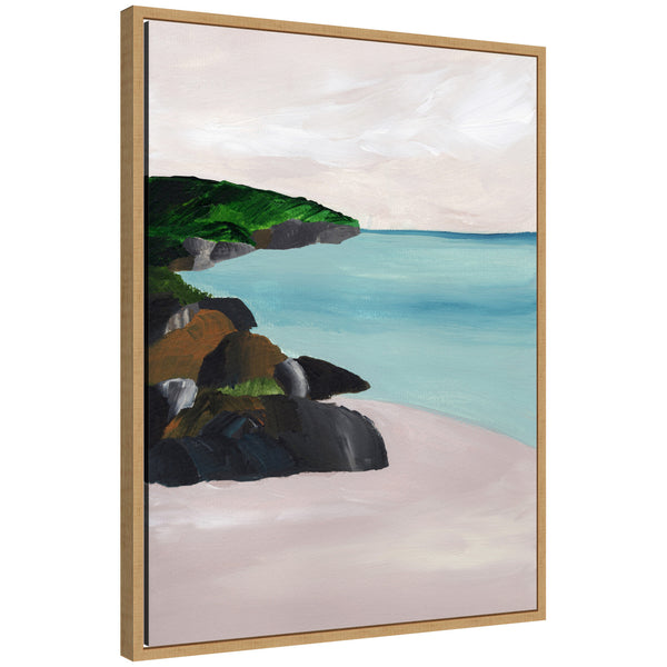 Kate & Laurel Sylvie Seascape Framed Canvas By Nikita Jariwala