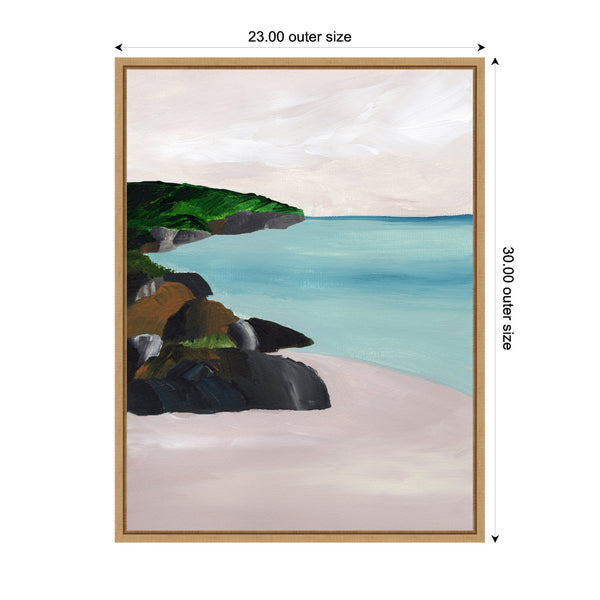 Kate & Laurel Sylvie Seascape Framed Canvas By Nikita Jariwala
