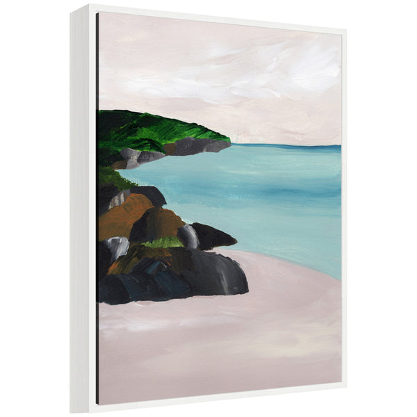 kate & laurel Sylvie Seascape Framed Canvas by Nikita Jariwala